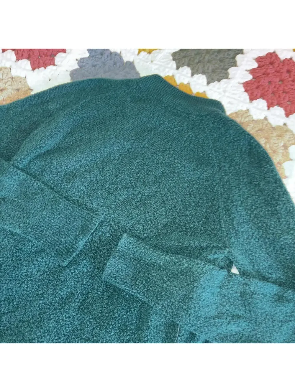 J.Crew Merino Wool Blend Women's XS Green Buttoned Mock Neck Sweater Cozy Casual